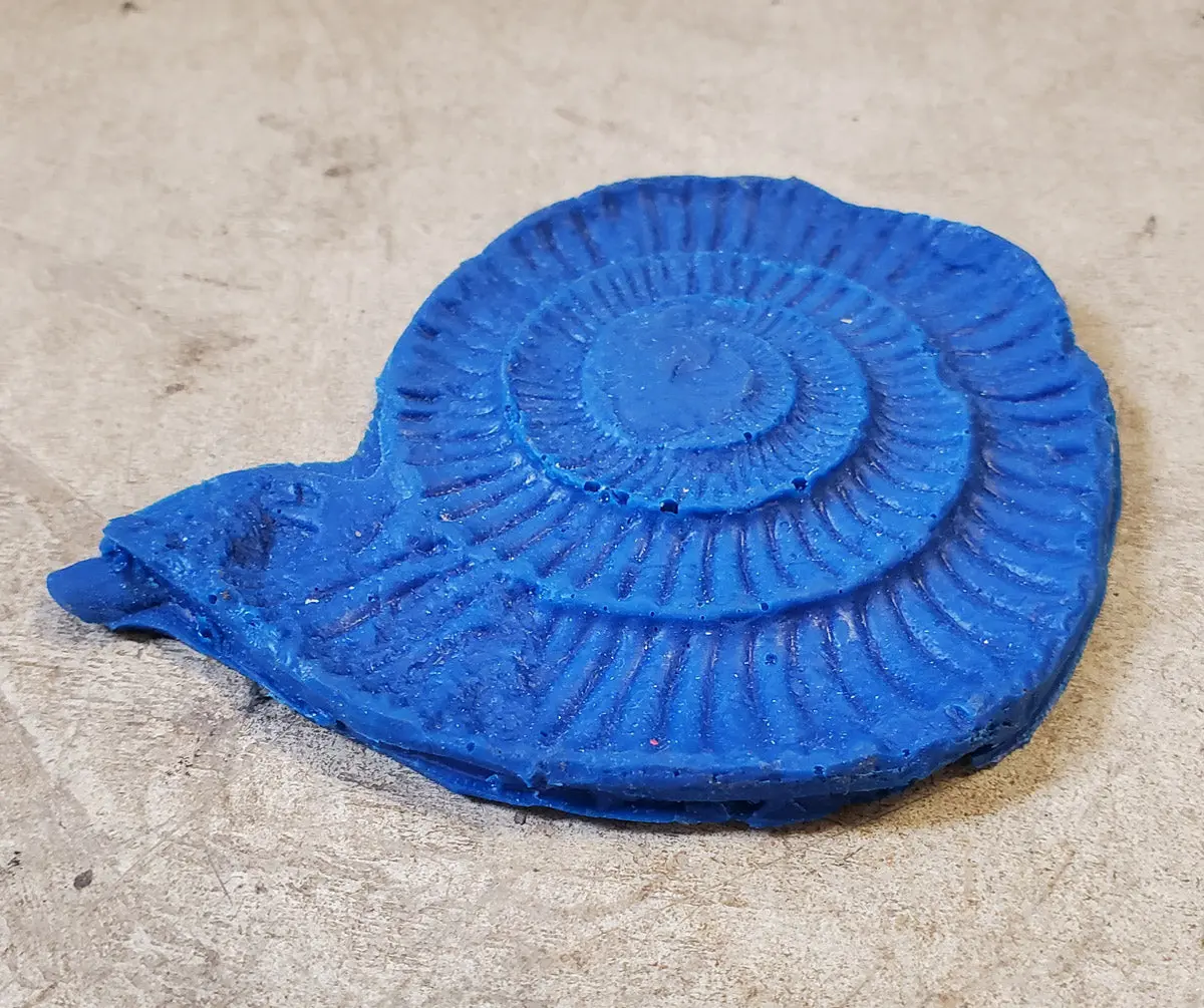Fossil Print Rubber Mold Stamp for Concrete or Drywall Plaster - Image 2