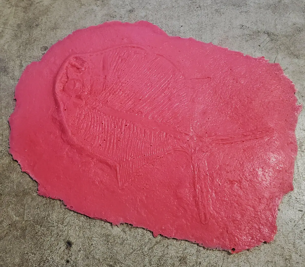 Fossil Print Rubber Mold Stamp for Concrete or Drywall Plaster - Image 5