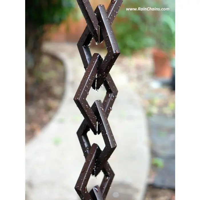 Cast Aluminum Link Diamond Chain- Bronze Powder Coat