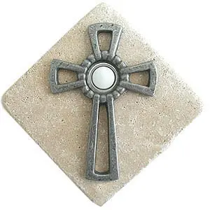 Celtic Cross Stone Doorbell in Pewter, Brass, ORB or Bronze - Image 3