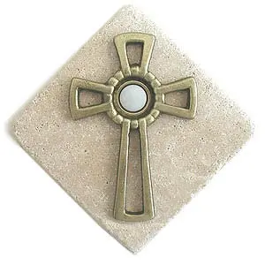 Celtic Cross Stone Doorbell in Pewter, Brass, ORB or Bronze - Image 4