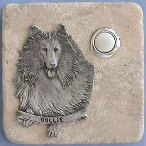 Collie Dog Breed Stone Doorbell