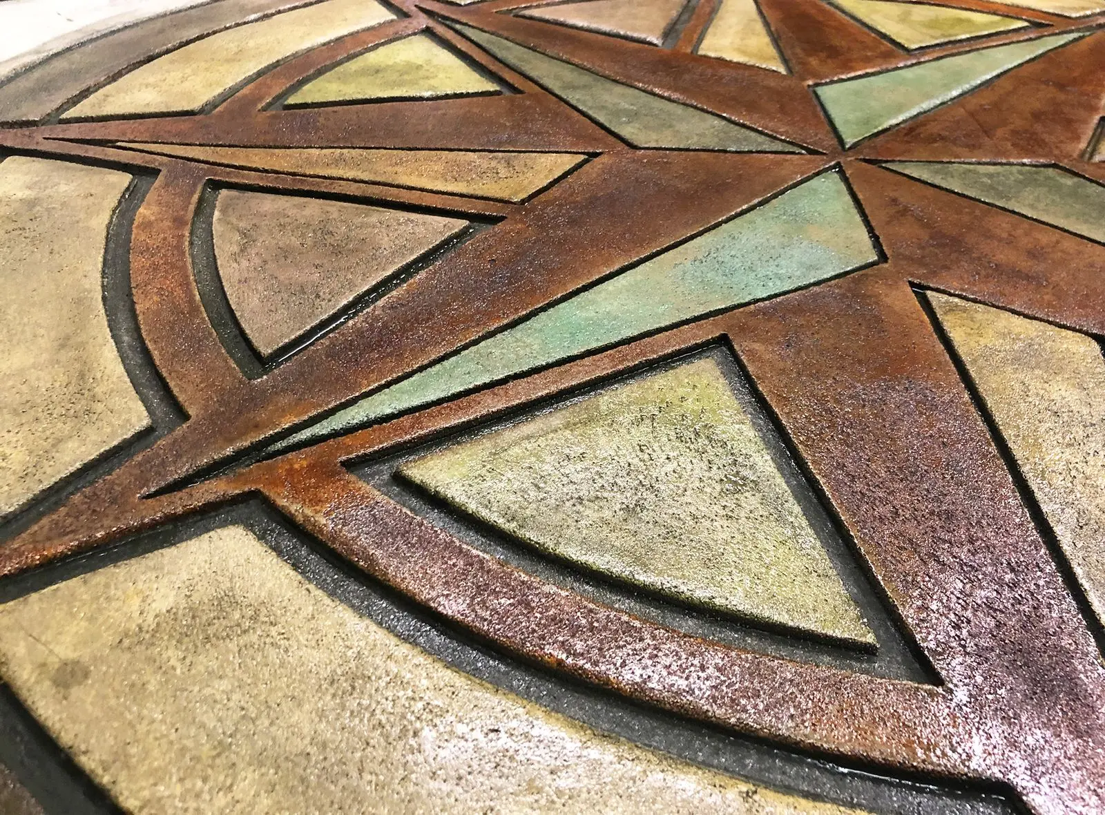 Concrete Accent Stamp Mat - 48" Compass Celestial North Star - Image 3
