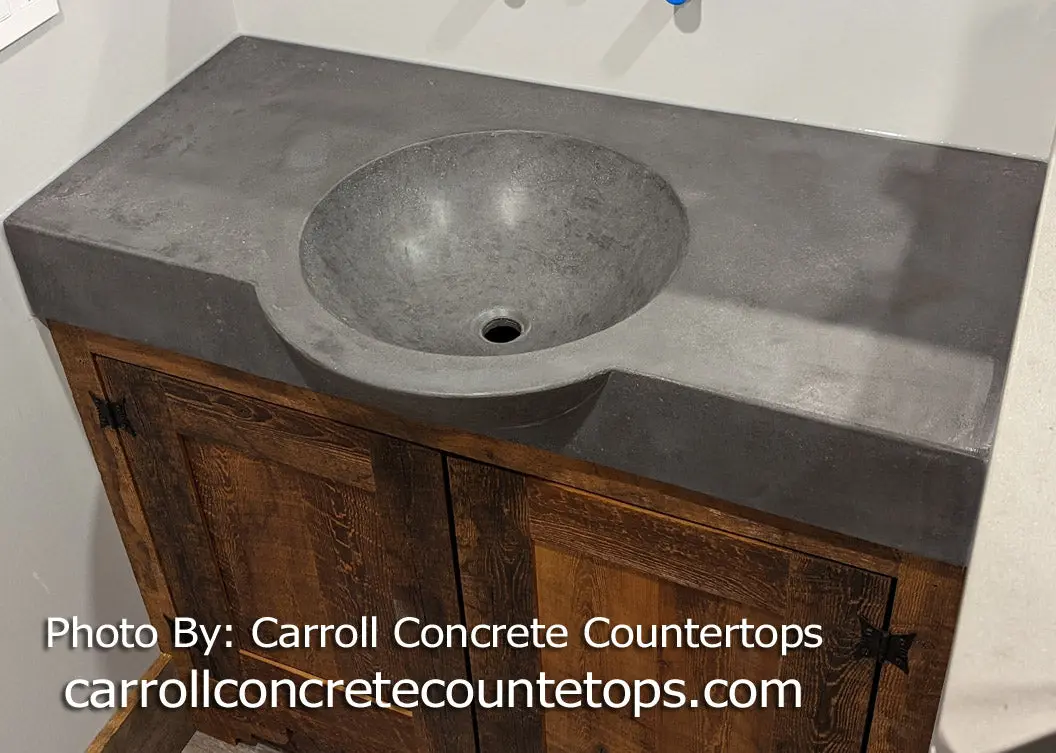 Concrete Countertop Round Cantilever Front Sink Form SDP-4C - Image 3