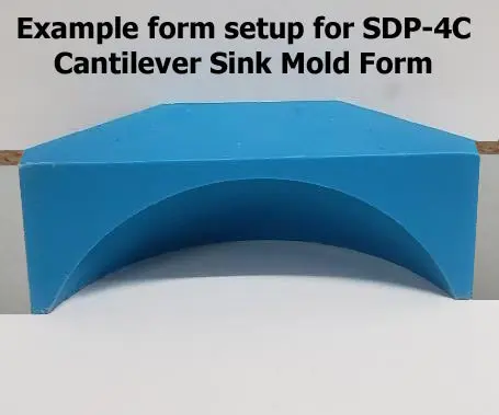 Concrete Countertop Round Cantilever Front Sink Form SDP-4C - Image 6