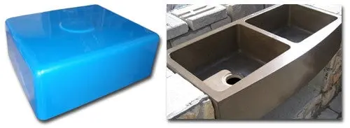 Concrete Sink Mold SDP-22 Rectangle (18"x15.75"x7.5")