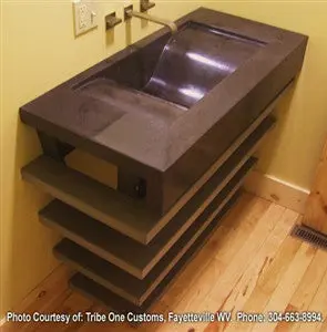 Concrete Sink Mold SDP-26 Wave Slot Drain (29"x14.25"x6") - Image 6