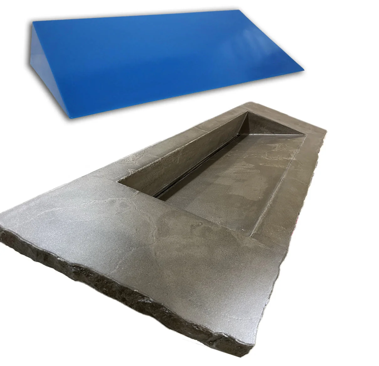 Concrete Sink Mold SDP-64 Wedge Ramp Slot Drain (36"x15.75"x6")