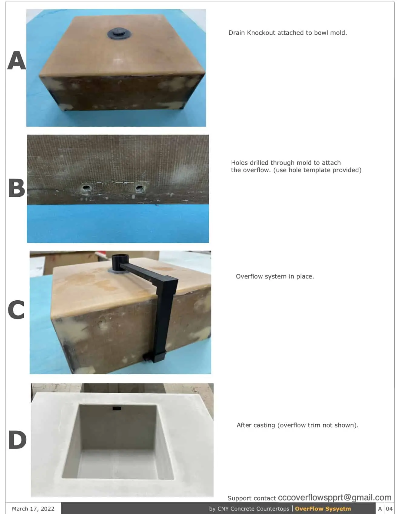 Concrete Sink Overflow Drain Fabrication Kit - Image 6