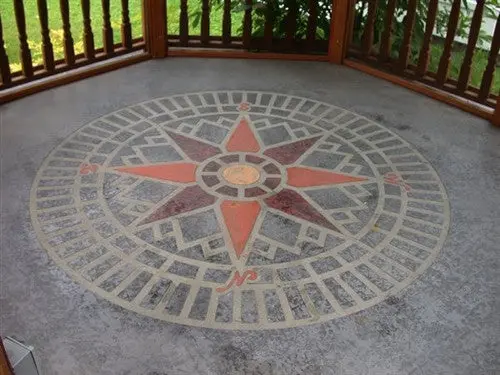 Concrete Stencil Accent - Compass Star Circle - Image 3