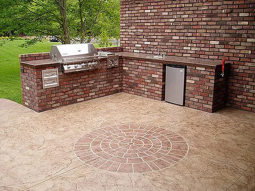 Concrete Stencil Accent - Large Brick Rosette - Image 4