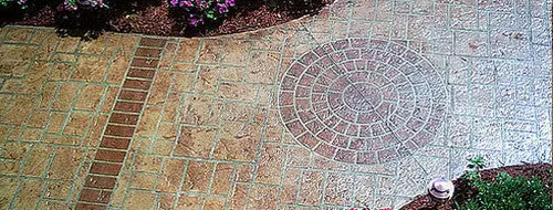 Concrete Stencil Accent - Medium Brick Rosette