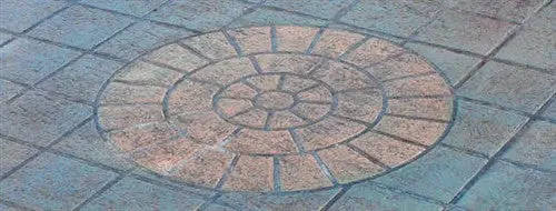 Concrete Stencil Accent - Small Brick Rosette