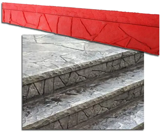 Concrete Step Insert Form Liner - 7.25" Cantilever Random Stone