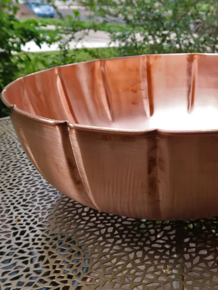 Pure Unfinished Copper Scallop Basin Bowl - Image 3
