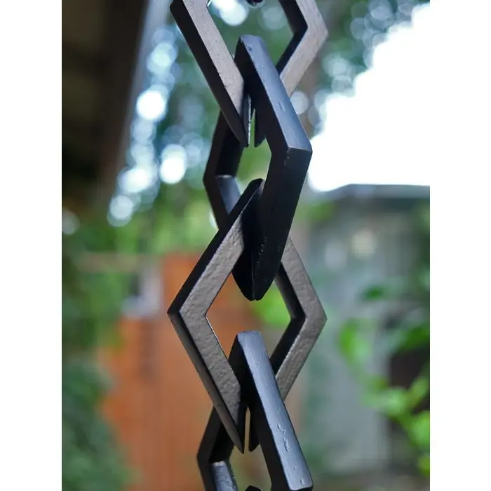 Cast Aluminum Link Diamond Chain- Black Powder Coat - Image 2