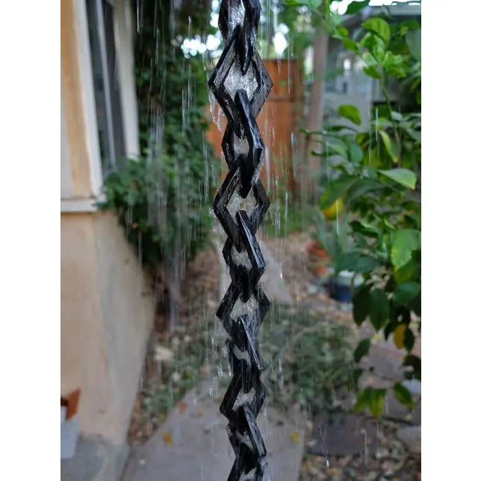 Cast Aluminum Link Diamond Chain- Black Powder Coat - Image 3