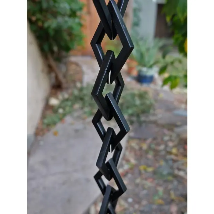Cast Aluminum Link Diamond Chain- Black Powder Coat - Image 4