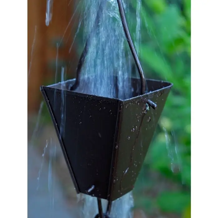 Rain Chains Square Tapered Cups-Bronze