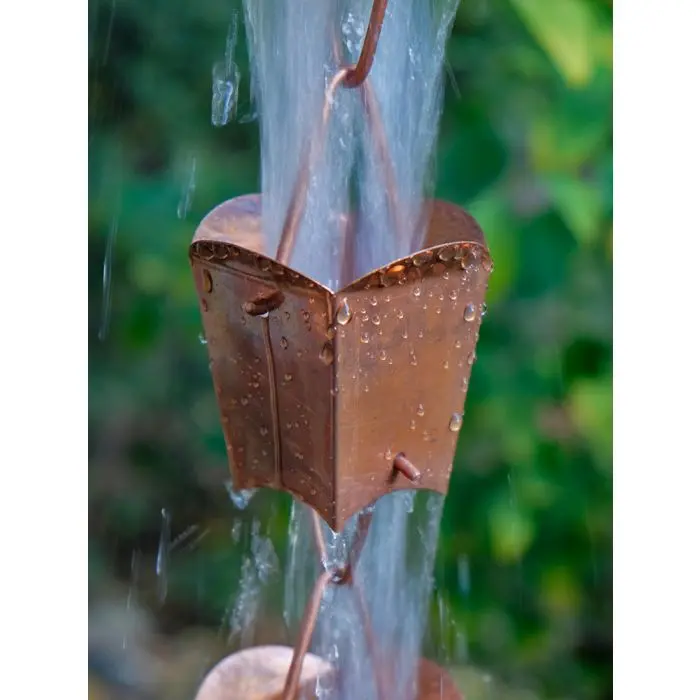 Rain Chain Tulip Cups- Unfinished Copper - Image 2