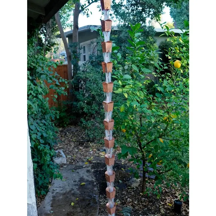 Rain Chain Tulip Cups- Unfinished Copper - Image 4