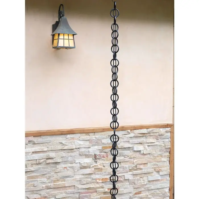 Rain Chain Cast Aluminum Zen Loops- Black - Image 3