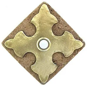 Cross Stone Doorbell in Pewter, Brass, ORB or Bronze - Image 2