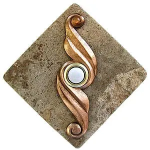 Curl Stone Doorbell in Pewter, Brass, ORB or Bronze