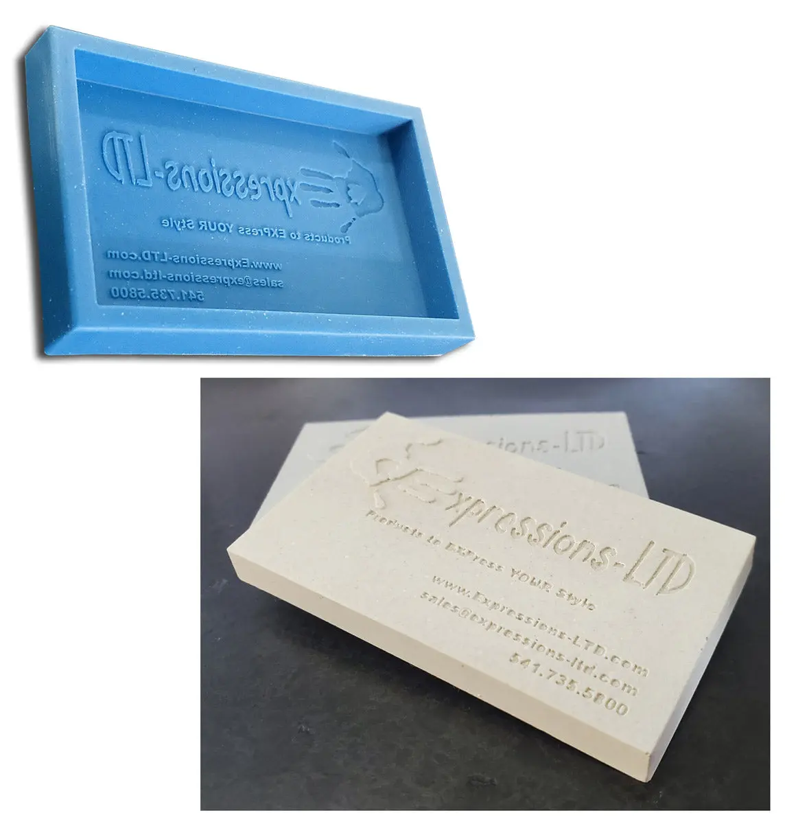 Custom Business Card Logo Mold - Make Concrete Samples