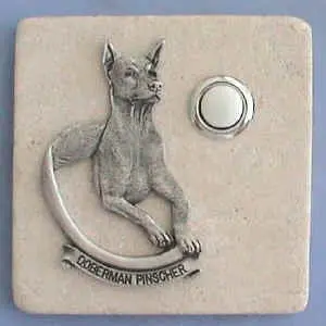 Doberman Pinscher Dog Stone Doorbell