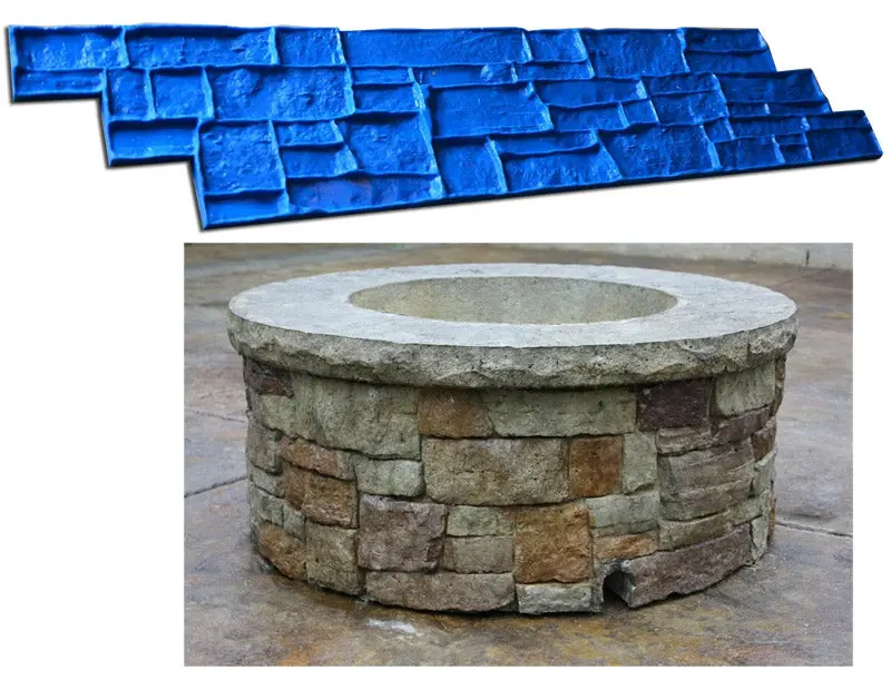 Firepit Concrete Liner Stamp - Stacked Stone