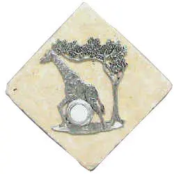 Giraffe Stone Doorbell Pewter Finish