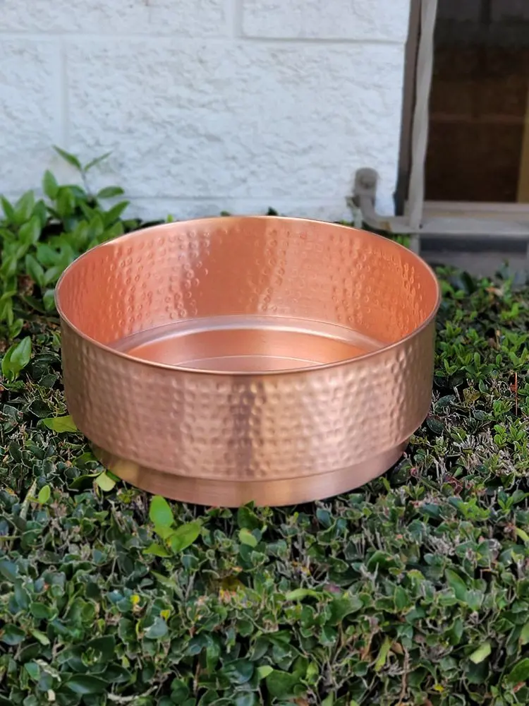 Hammered Cylinder Basin Bowl in Copper or Aluminum - Image 2