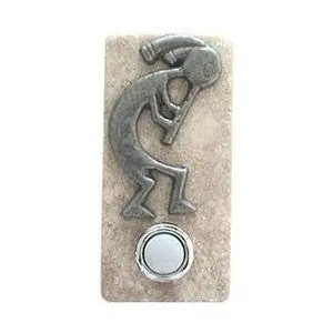 Kokopelli Stone Doorbell in Pewter, Brass, ORB or Bronze - Image 2