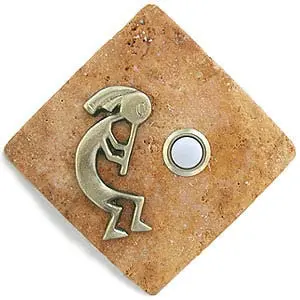 Kokopelli Stone Doorbell in Pewter, Brass, ORB or Bronze - Image 4