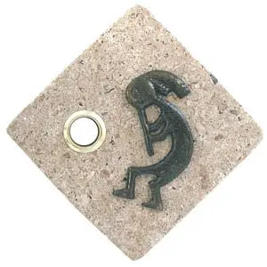 Kokopelli Stone Doorbell in Pewter, Brass, ORB or Bronze - Image 5