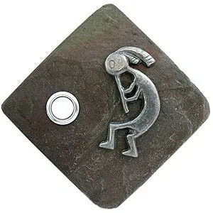 Kokopelli Stone Doorbell in Pewter, Brass, ORB or Bronze - Image 6