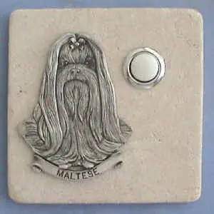 Maltese Dog Breed Stone Doorbell