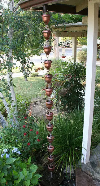 Rain Chain Acorn Copper Cups - Image 3