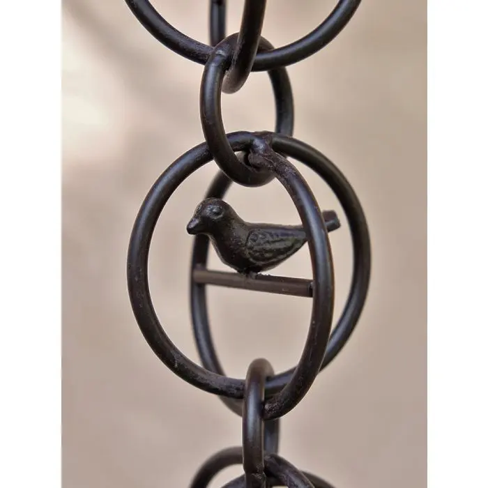 Rain Chain Aluminum Bird in a Cage- Bronze Powder Coated - Image 2