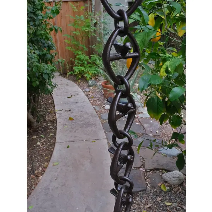 Rain Chain Aluminum Bird on a Wire- Bronze Powder Coated - Image 2