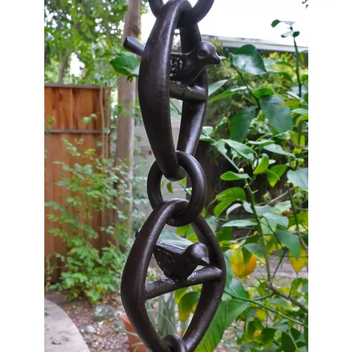 Rain Chain Aluminum Bird on a Wire- Bronze Powder Coated - Image 3