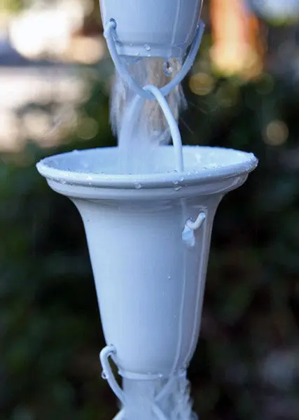 Rain Chain Flared Cup - Aluminum, White - Image 2
