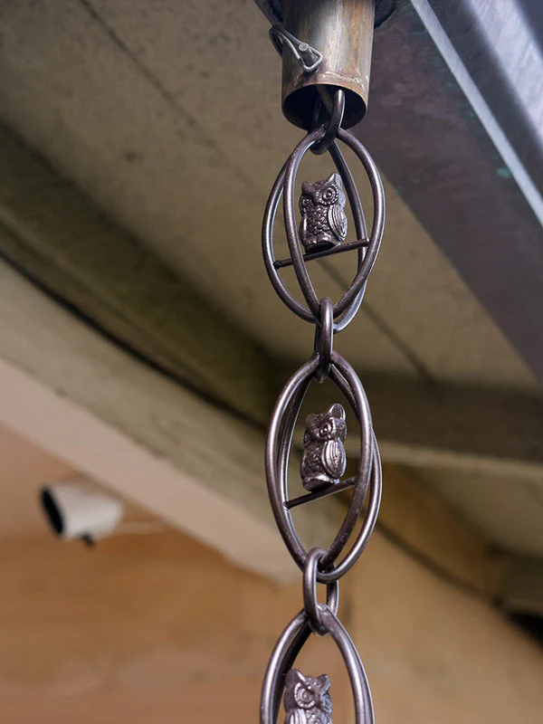 Rain Chain Aluminum Owls - Bronze powdercoat - Image 3
