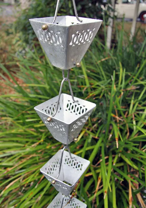 Rain Chain Aluminum Square Cups - Image 2