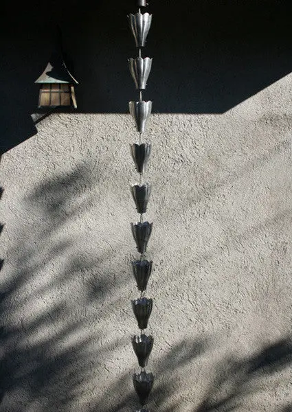 Rain Chain XL Scallop Cup in Aluminum - Image 3