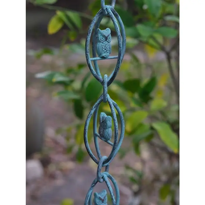 Rain Chain Aluminum Owls - Antique Patina - Image 5