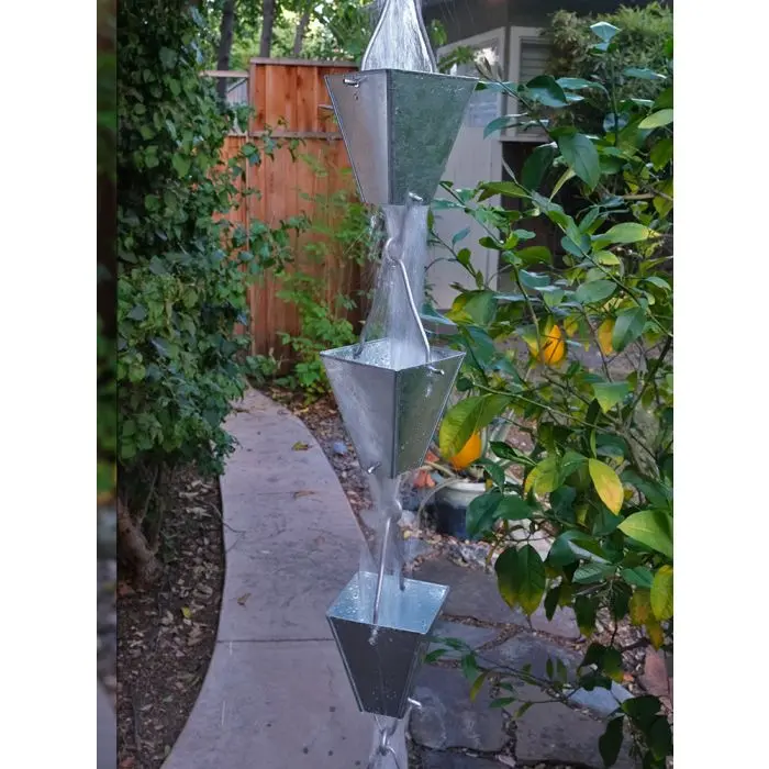 Rain Chain Tapered Square Cups, Aluminum - Image 4