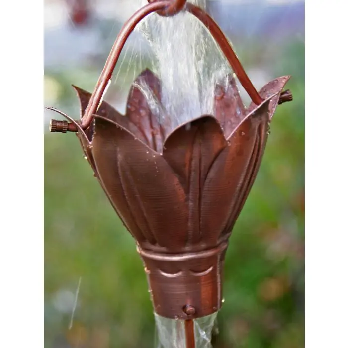 Rain Chain Bluebell Cups Pure Unfinished Copper RainChain - Image 3