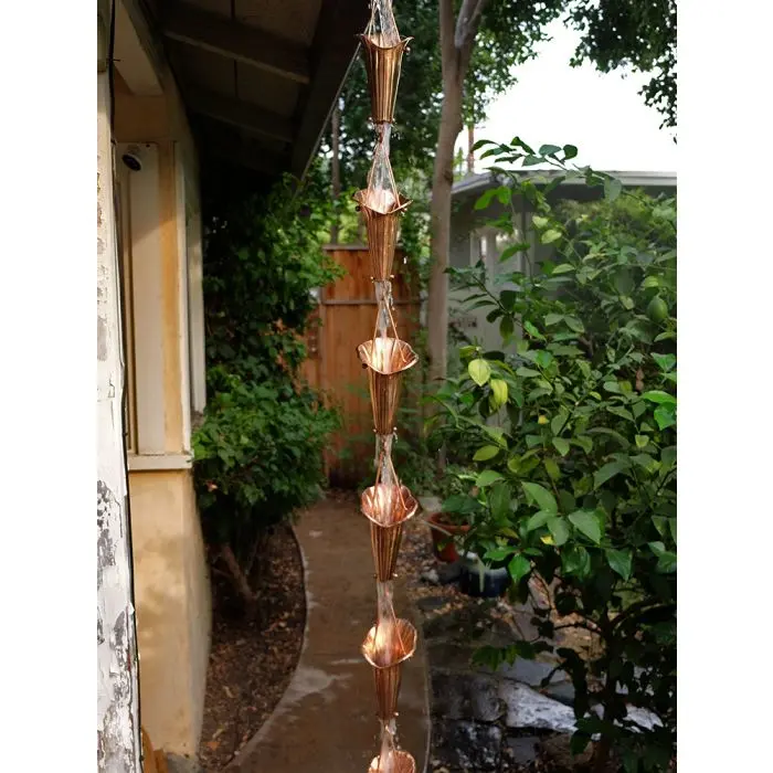 Rain Chain Cala Lily Copper Cups - Image 3